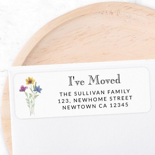 Étiquette Nouvelle adresse de retour du Fleur sauv