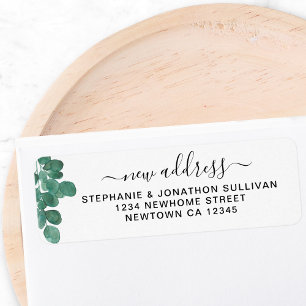Étiquette Nouvelle adresse Eucalyptus Green Adresse de retou