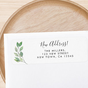 Étiquette Nouvelle adresse Greenery Adresse de retour