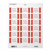 Étiquette Nouvelle adresse rouge (Feuille entière)