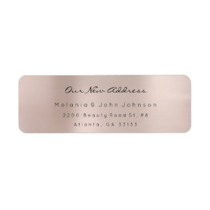 Étiquette Nouvelle adresse RSVP de rose de rose d'or en