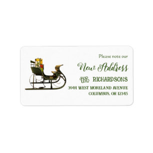 Étiquette Nouvelle adresse simple Adresse de retour de Noël