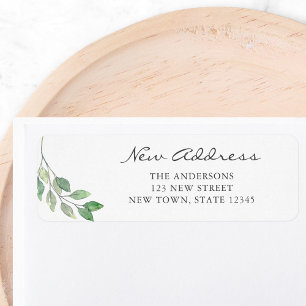 Étiquette Nouvelle adresse Verdure minimaliste Adresse de re