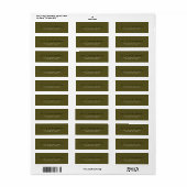Étiquette Nouvelle Classique Moderne Adresse de Retour Vert (Feuille entière)