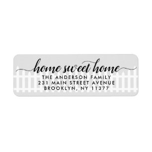 Étiquette Nouvelle maison Sweet Home Moving mignon Picket cl