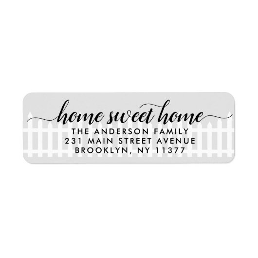 Étiquette Nouvelle maison Sweet Home Moving mignon Picket cl (Devant)