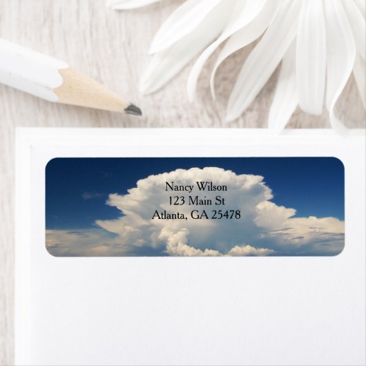 Étiquette Nuage de Puffy blanc (En situation)