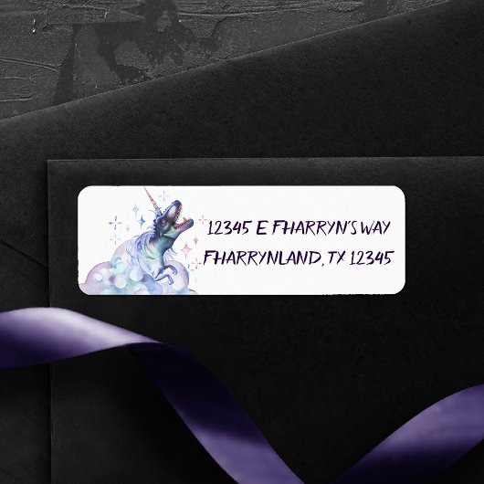 Étiquette Nuages de Dinocorn | Dinosaure à cornes de licorne