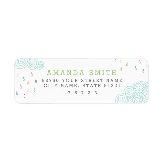 Étiquette Nuages de pluie (Devant)