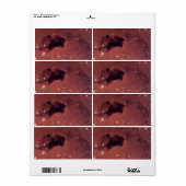 Étiquette Nuages de poussière noire Rose (Feuille entière)
