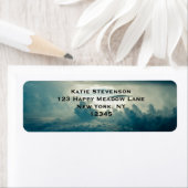 Étiquette Nuages Fluffeux Foncé Vue aérienne (En situation)