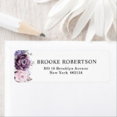 Étiquette Nuances de pourpre Dusty Blooms Adresse de retour (En situation)