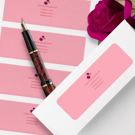 Étiquette Nuances de Rose Magenta Mariage Moderne