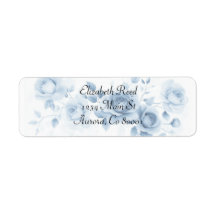 Nuances de Roses Bleues Dessin Floral Vintage