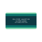 Étiquette Nuances modernes de couleur verte Turquoise Adress (Devant)