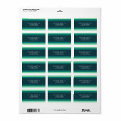 Étiquette Nuances modernes de couleur verte Turquoise Adress (Feuille entière)
