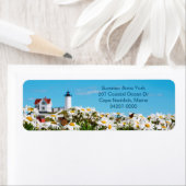 Étiquette Nubble Light Summer Daisy Maine Lighthouse Retour (En situation)