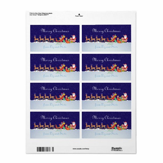 Étiquette Nuit avant Noël (Feuille entière)