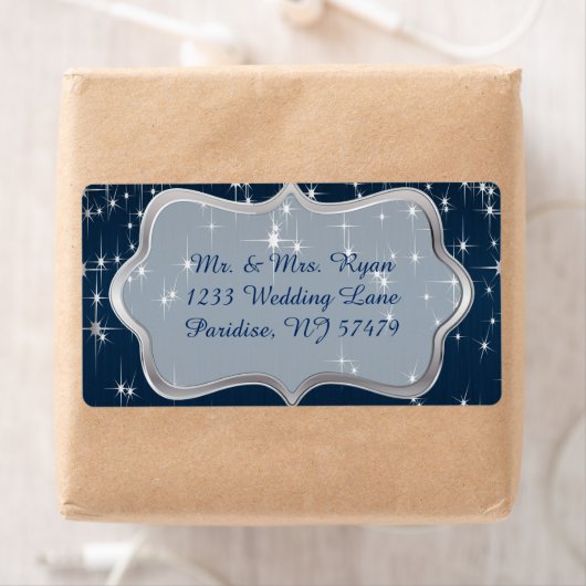 Étiquette Nuit bleue étoilée (En situation)