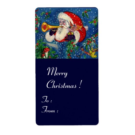 ÉTIQUETTE NUIT DE NOËL MUSICALE / PÈRE NOËL BUGLER (Devant)