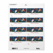 ÉTIQUETTE NUIT DE NOËL / SANTA CLAUS AVEC JOUETS (Feuille entière)