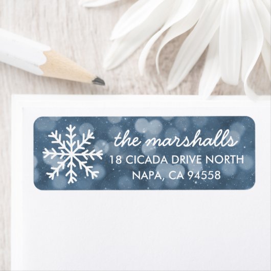 Étiquette Nuit d'hiver neige Bokeh Holiday (En situation)