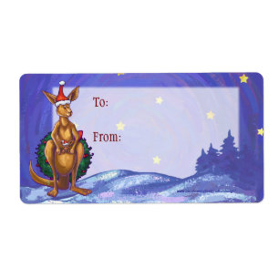 Étiquette Nuit étoilée de Noël Kangaroo