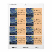 Étiquette Nuit étoilée par Vincent van Gogh (Feuille entière)