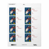 ÉTIQUETTE NUIT NOËL / PÈRE NOËL AVEC JOUETS ET ROUGE (Feuille entière)