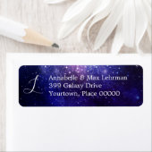 Étiquette Nuit sous les étoiles Galaxy Monogram Adresse (En situation)