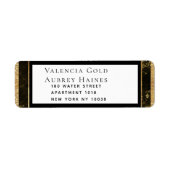 Étiquette Nuits en Granite & Or Mariage Adresse de retour (Devant)