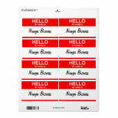 Étiquette Nunya Bizness attitude nom éléments (Feuille entière)