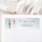 Étiquette Nutcracker Ballerina Adresse de retour de Noël Lab (En situation)