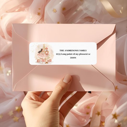 Étiquette Nutcracker Ballerina Christmas 