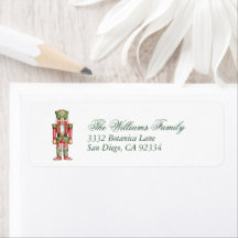 Nutcracker Red and Green Christmas Return Address