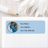 Étiquette Nuthatch à poitrine blanche en neige - Photo origi (En situation)