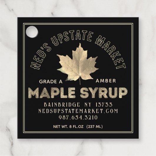 Étiquette Nutrition Sirop d'érable Feuille d'érabl (Devant)