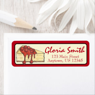 Étiquette NYC Cerise Cheesecake Slice Dessert Cuisine de cui