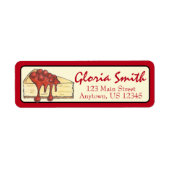 Étiquette NYC Cerise Cheesecake Slice Dessert Cuisine de cui (Devant)