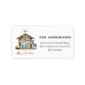 Étiquette O Holy Night Christmas Nativité Lieu Adresse (Devant)