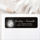 Étiquette Oak Ridge Rustic Dark Wood Mariage Adresse de reto (En situation)