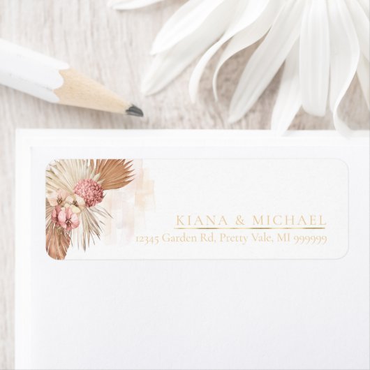 Étiquette Oasis Boho Fleurs Mariage ID959 (En situation)