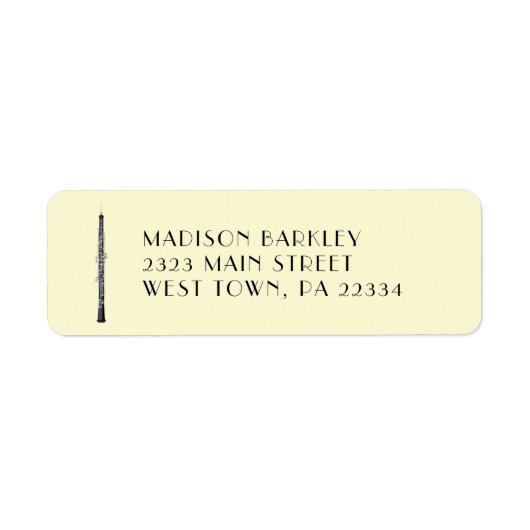 Étiquette Oboe Musicien professeur de musique (Devant)