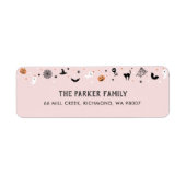 Étiquette Obtenons éffrayant Halloween fête Anniversaire ros (Devant)