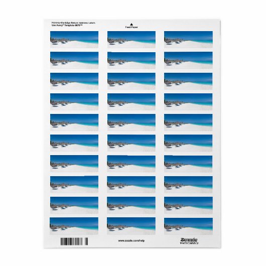 Étiquette Ocean beach (Feuille entière)