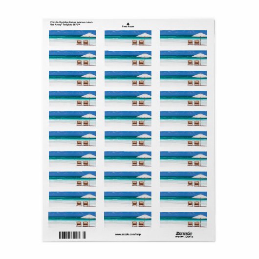 Étiquette Ocean beach (Feuille entière)