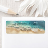 Étiquette Ocean Beach Cute Signature Boho Newt Weds Mariage (En situation)