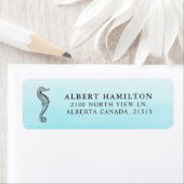 Étiquette Océan bleu | Adresse de retour personnalisée (En situation)