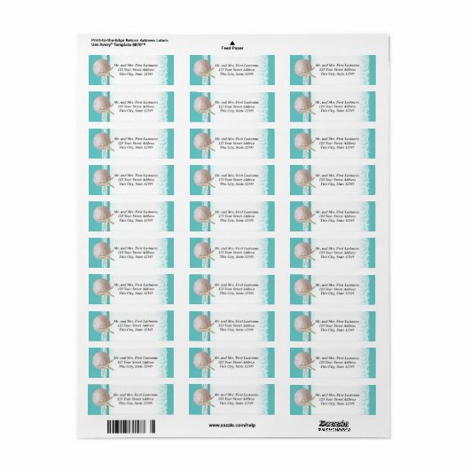 Étiquette Ocean Romance Beach Thème (Feuille entière)