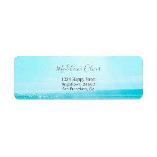 Étiquette Ocean Sea Travel Blue Silver Modern Professional